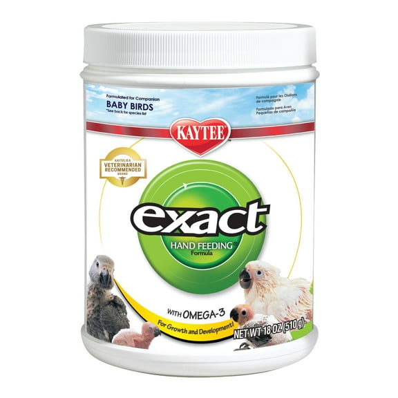 Kaytee Exact Handfeeding for Baby Birds, Instant Formula, 18 Ounces