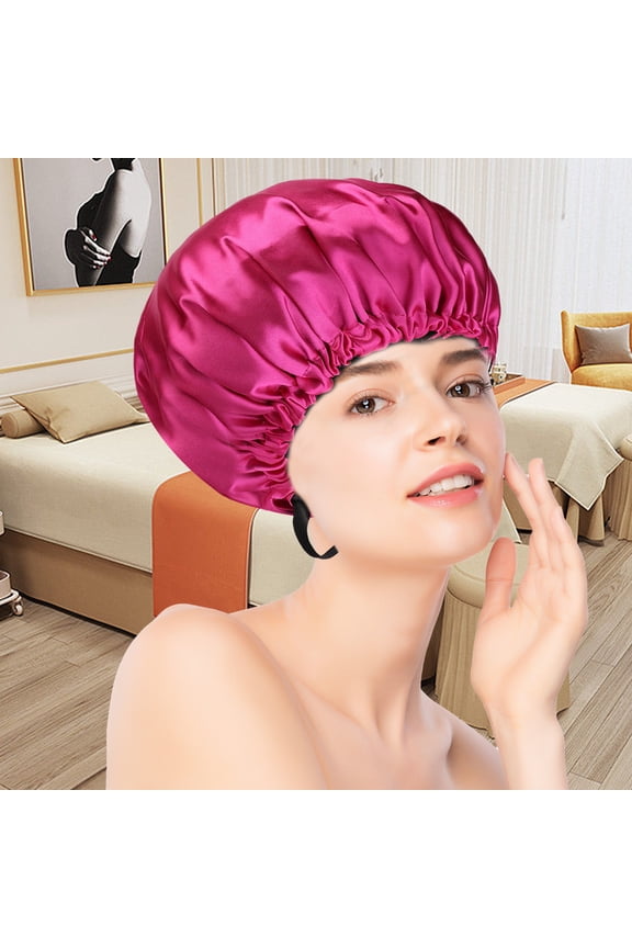 Reversible Satin Bonnet for Sleeping Women Silk Bonnet Double Layer Hair Bonnet, Elastic Tie Band Night Cap Hair Wrap for Natural Curly Hair