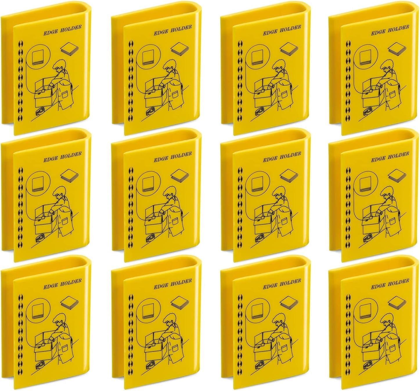 EXCELL Carton Flaps Holder Box Clips Yellow - 12 Pack - Walmart.com