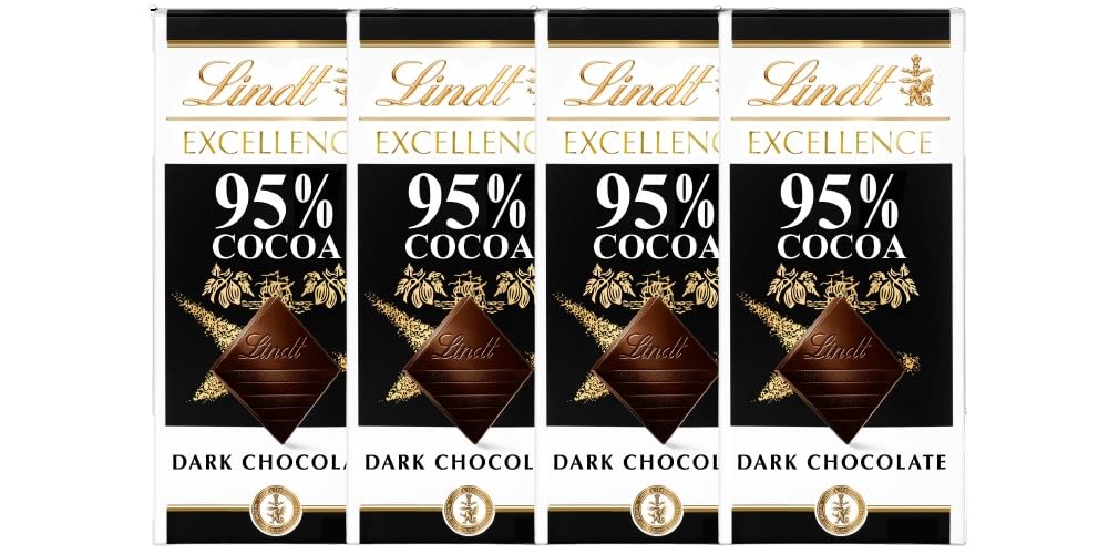 EXCELLENCE 95 Cocoa Dark Chocolate Bar, Chocolate Candy for Christmas and Holidays. (95 Cocoa