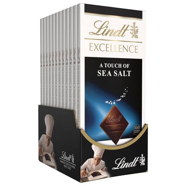 EXCELLENCE Sea Salt Dark Chocolate Bar, Dark Chocolate Candy with a