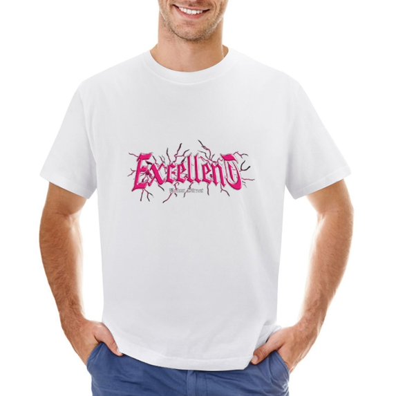 EXCELLENT Men’s T-Shirt 100% Cotton Casual Short Sleeve Tops Gift Tee White XS