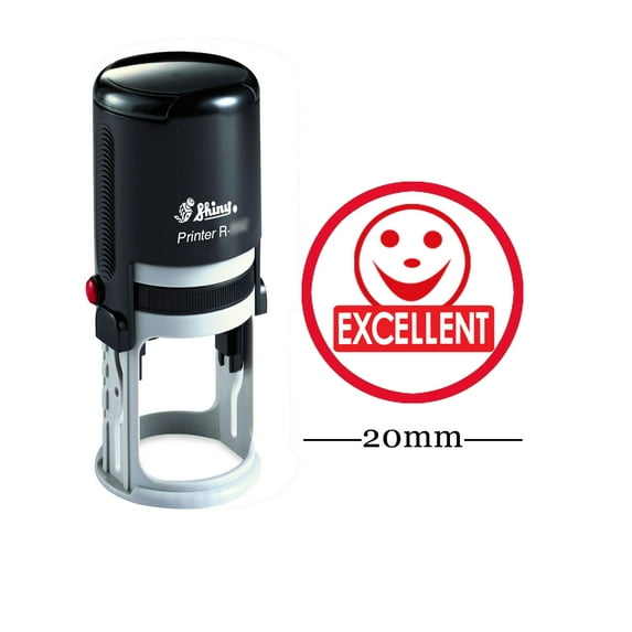 EXCELLENT Round Self Inking Rubber Stamp Custom Shiny 20mm Mini Stamp Personalized Teachers Stamps