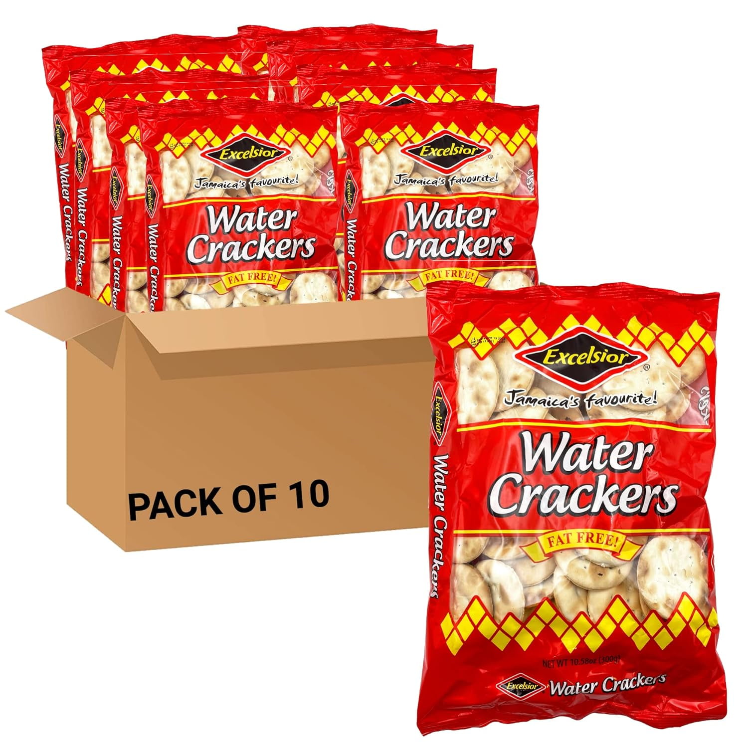 EXCELSIOR Water Crackers Genuine Jamaican FatFree Crackers 10.58 oz