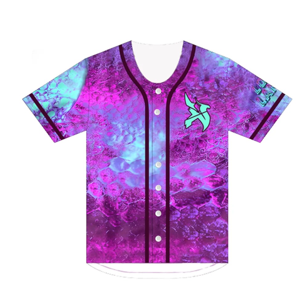 EXCISION LOST LANDS STITCHED BASEBALL JERSEYS Harajuku Thin button