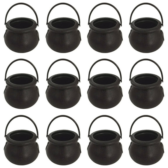 EXCIXING 12Pcs/set Mini Candy Kettles Novelty Cauldron Kettles Cup Plastic