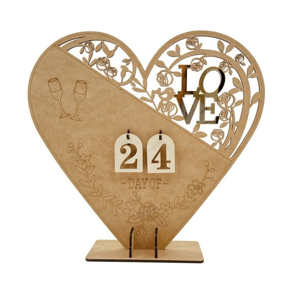 EXCIXING 1Set Wood Wedding Countdown Calendar Desktop Decorative Sign Supplies
