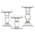thumbnail image 1 of EXCIXING Clear Glass Candle Holder Set of 3 Tall Candlestick Stand Kit Desktop Ornament for Home Living Room Wedding Party Dinner Table Decoration Gift Supplies, 1 of 21