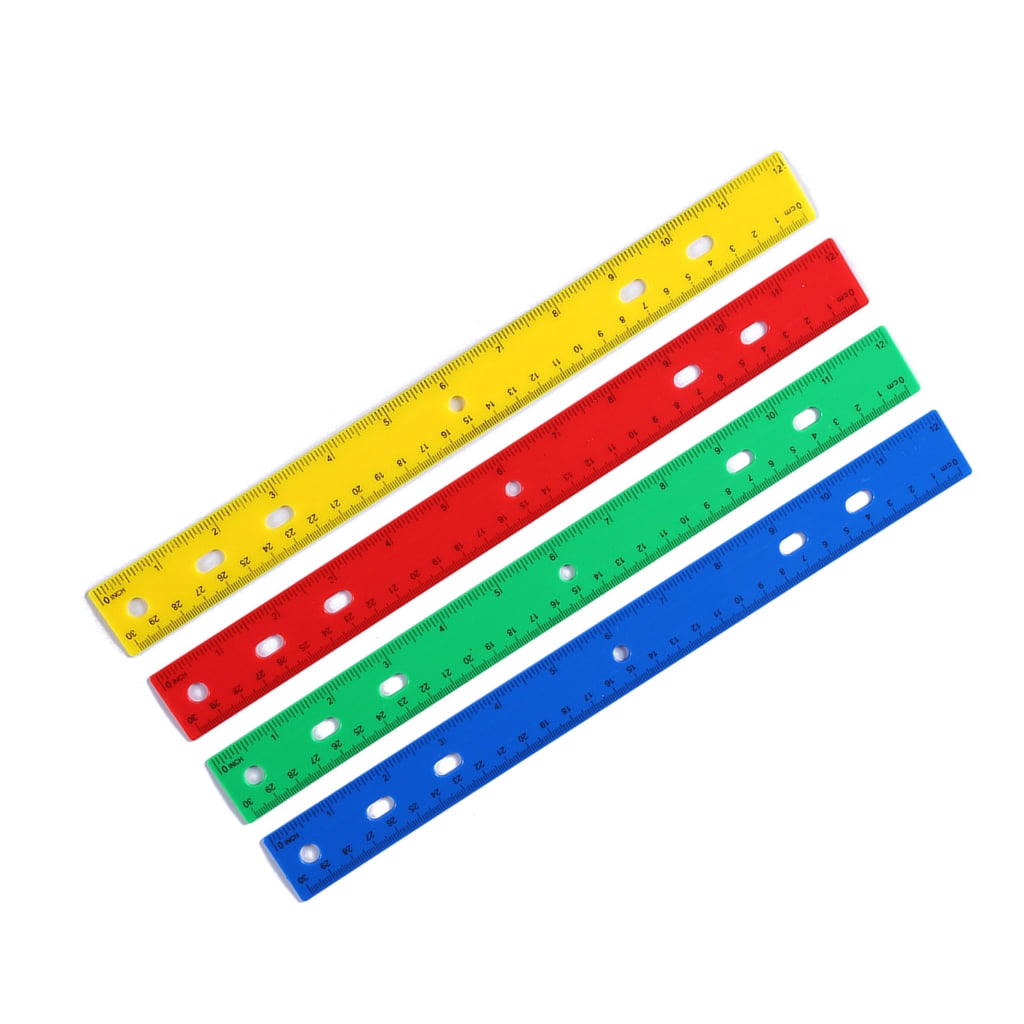 EXCIXING Colorful Clear Rulers with Inches Centimeters Scale Math ...