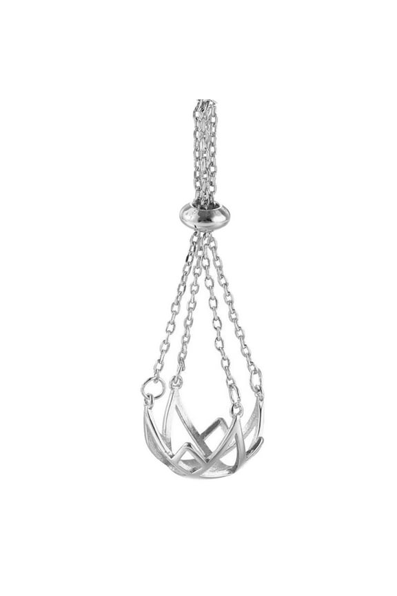 Durable Necklace Empty Stone Holder Pearls Cage Metal Bracket Pendant Net Bag
