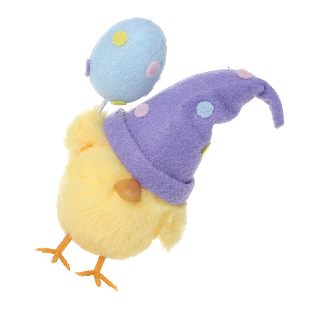 9-Piece Spring Easter Chicken Decoration Set - 4 Plush Chicks, 4 Foam Eggs & Easter Grass For Party Decor