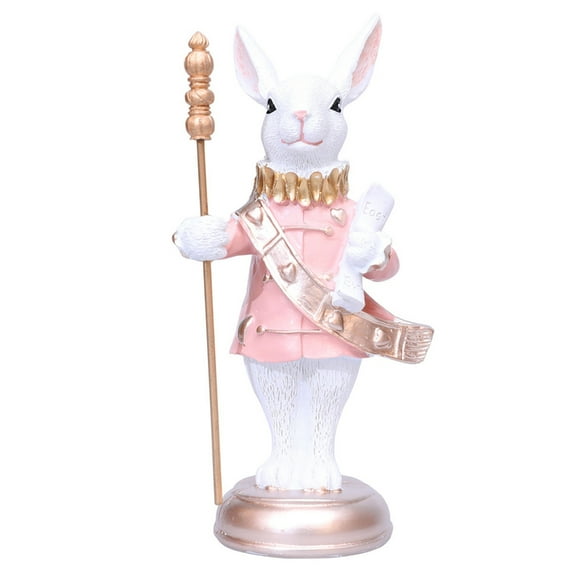 EXCIXING High Quality Resin Easters Rabbit Statue with Trumpet or Wand For Home Accent