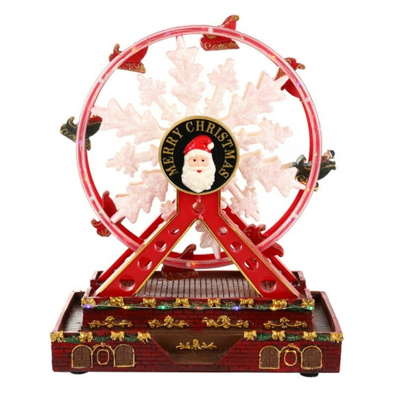 EXCIXING Large Musical Christmas Ferris Wheel with LED Lights Holiday Home Decoration