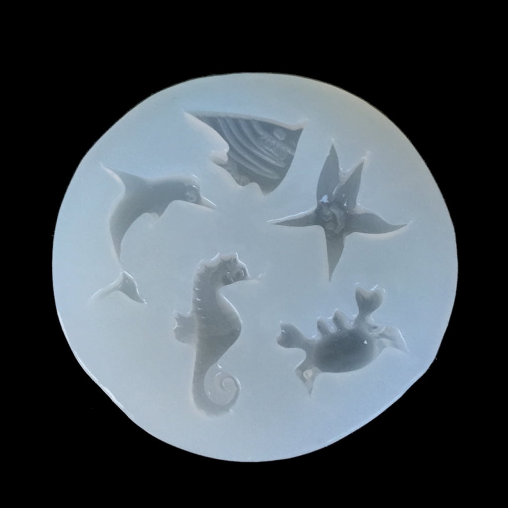 EXCIXING Silicone Mold Seahorse Seashell Starfish Resin Mold Candy Chocolate Molds