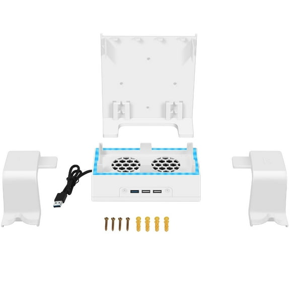 EXCIXING Wall Mount with Cooling Fan for XB Series S Game Console 3-gear Adjustable