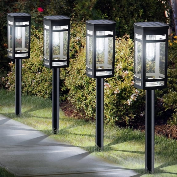 12 Pack Solar Lights Outdoor Waterproof for Garden Pathway Walkway Driveway Yard Lawn Decorative Landscape Lighting. (Warm White Light, 12)