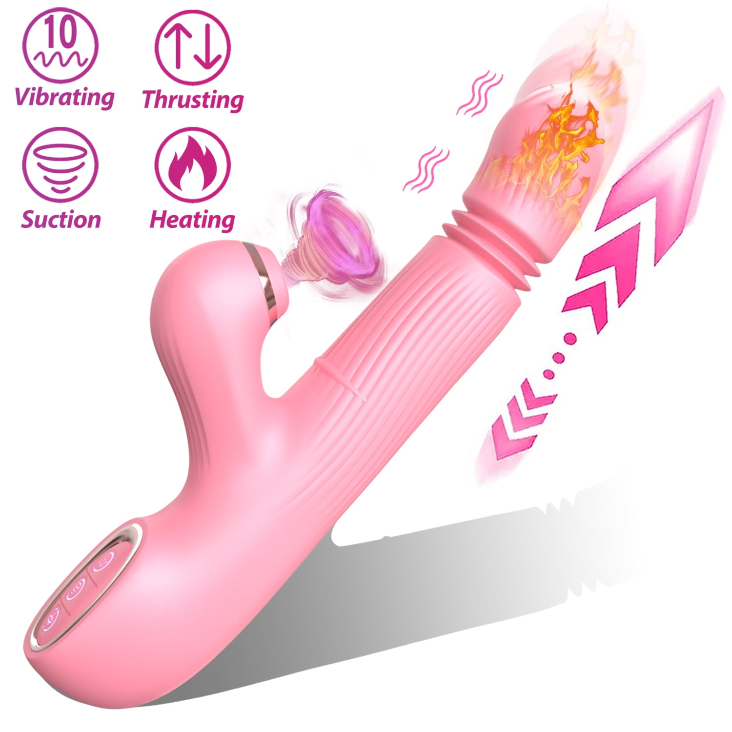 EXDOLL Thrusting Dildo Vibrator Adult Sensory Toys for Women, G Spot Clitoral Pulsating Tap Vibrator with Vibration and Pulsating Tap and Heating Function, Waterproof Sex Toy for Women or Couples photo photo