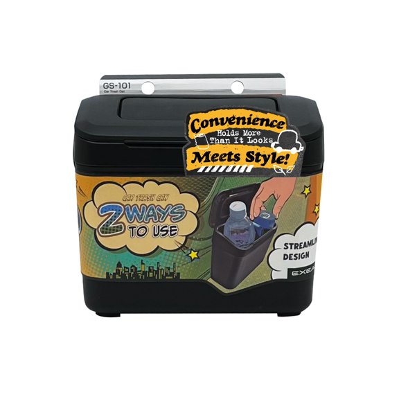 EXEA Car Trash Can Two-Way Open Door Pocket Easy Disposal GS-101 Japan