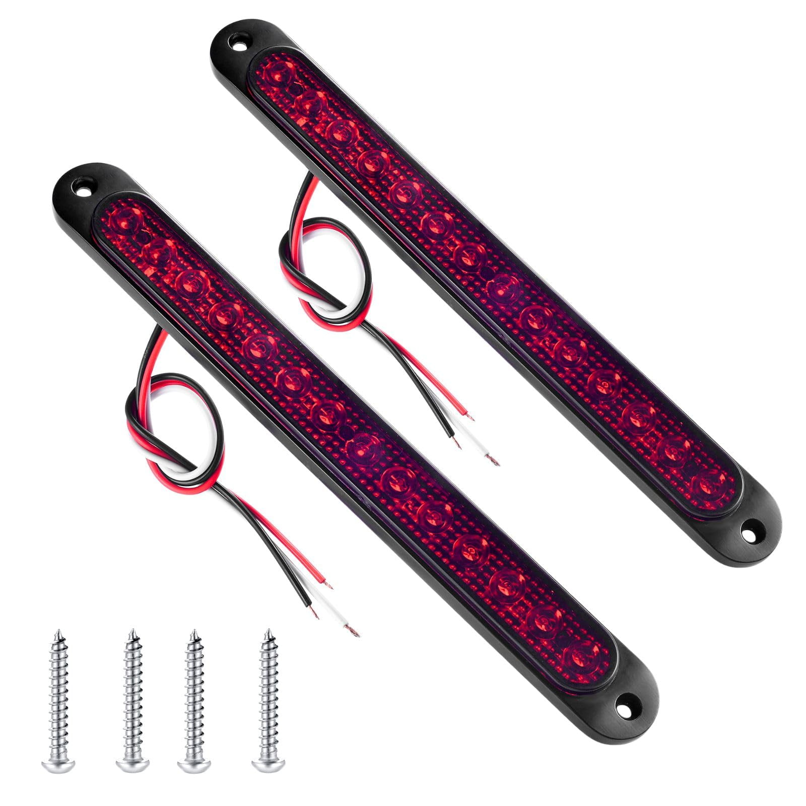 EXERAUO 10 Inch 14 STF9 LED Trailer Tail Light Bar, Red Trailer Tail