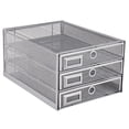 thumbnail image 1 of EXERZ Wire Mesh Desk Organizer 3 Drawer Sorter - Silver, 1 of 6