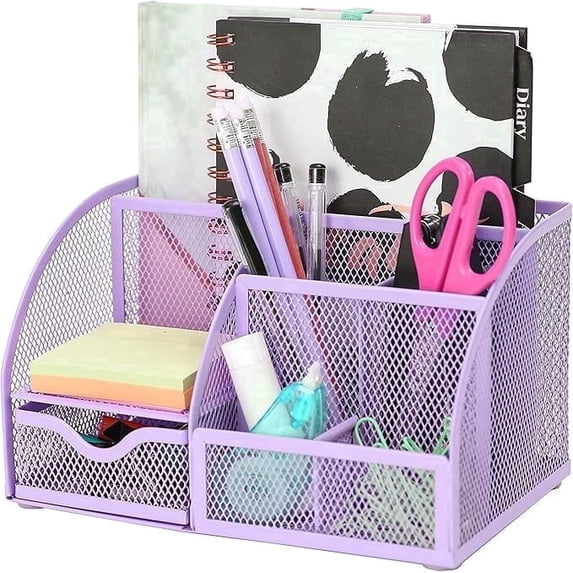 EXERZ Wire Mesh Desk Organizer - Light Purple