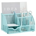 thumbnail image 1 of EXERZ Wire Mesh Desk Organizer - Turquoise, 1 of 5