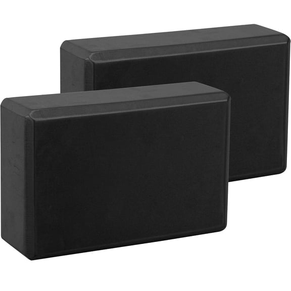 EXERZ Yoga Blocks 2 pack, Gym Blocks, Exercise Workout Fitness Bricks, Pilates Stretch Handstand Non-Slip (Black 2pcs)
