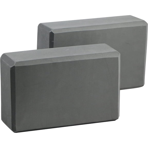 EXERZ Yoga Blocks 2 pack, Gym Blocks, Exercise Workout Fitness Bricks, Pilates Stretch Handstand Non-Slip (Grey 2pcs)