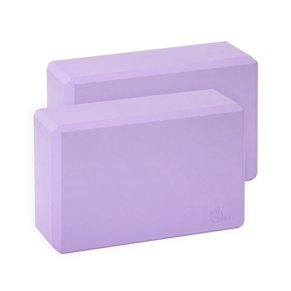 EXERZ Yoga Blocks 2 pack, Gym Blocks, Exercise Workout Fitness Bricks, Pilates Stretch Handstand Non-Slip (Lavender 2pcs)