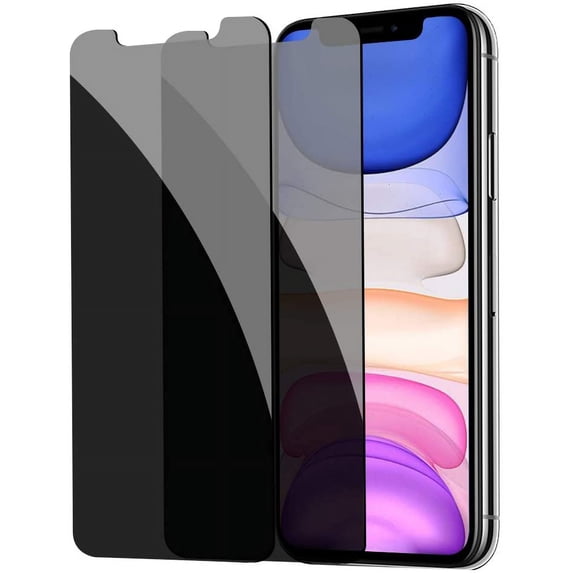 EXGREEM 6.5" Screen Film Protector with Tempered Glass, for iPhone 11/XR, (2 Pack)
