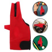 EXHUMKY Red Three Finger Billiard Gloves with Breathable Mesh for Snooker 1Pair