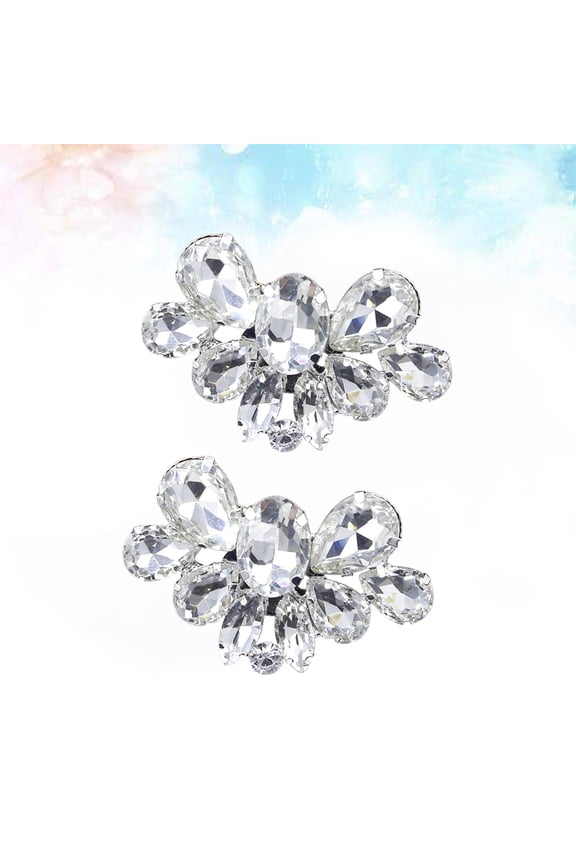1Pair Crystal Shoe Decoration Rhinestone Clips for Flats Boots Sandals and Pumps