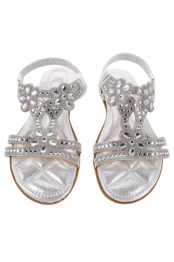 1 Pair Women Beach Fashion Sandals in PU - Sparkly Comfort Footwear for Casual Walks and Parties