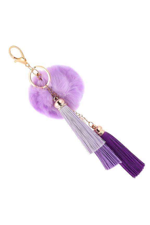 Furry Keychain, Portable Soft Plush Key Accessory for Keys and Bags, 1 Piece