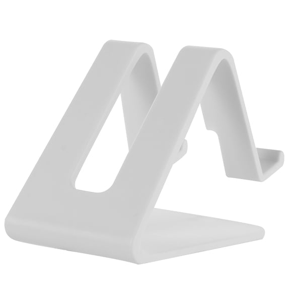 EXHUMKY 1Pc Phone Plastic Stand White Desktop Holder with Charging Cable Slot for Home Office Use