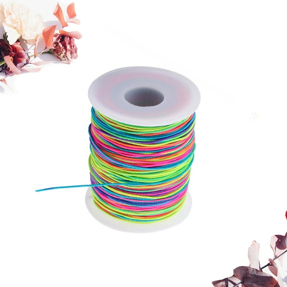 EXHUMKY 1 Roll Diy Beading Cord Multi-Color 65m x 0.06in Polyester for Jewelry Making and Fine Lacing