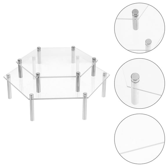 EXHUMKY Clear Acrylic Wedding Cake Stand 1 Set Dessert Display Tiered Stand for Parties and Events