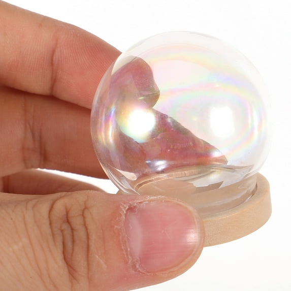 EXHUMKY Transparent Glass Dome for DIY Crafts and Decoration 1 Set 1.6×1.4×1.4in