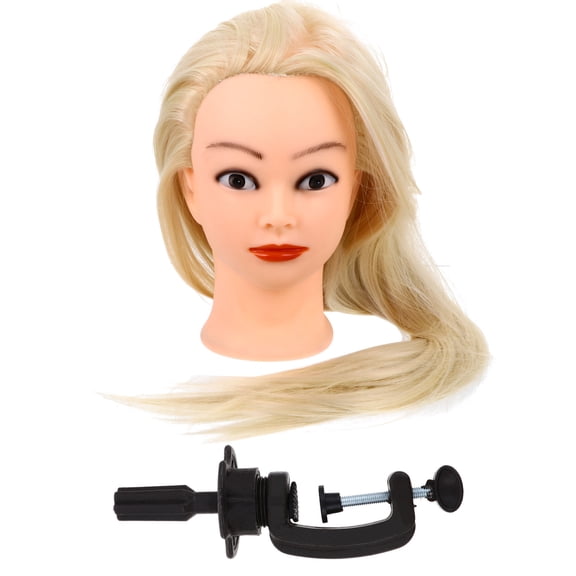 EXHUMKY Practice Mannequin with Smooth Glossy Synthetic Hair for Cosmetology Students and Hair Styling Training