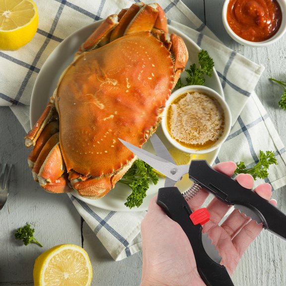 EXHUMKY 1 Set Household Crab Eating Tools for Seafood Enjoyment with Ergonomic Grip Black