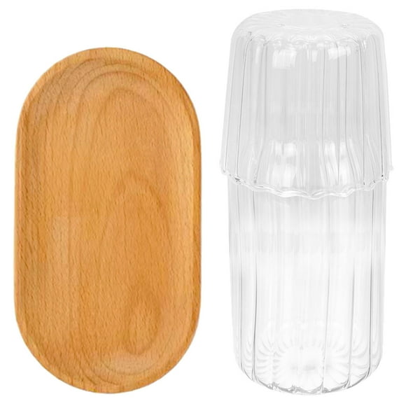 EXHUMKY 1 Set of Bedside Night Carafe Glass Cold and Hot Drink Preparation for Friends