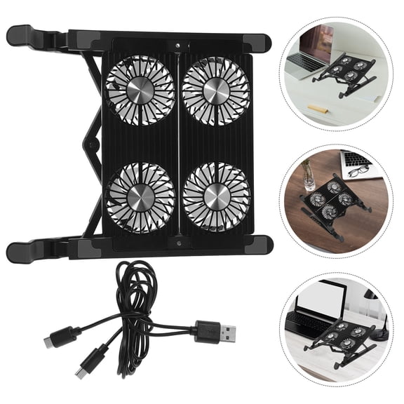 EXHUMKY Laptop Cooling Pad with Enhanced Cooling Performance, Black Plastic, Compatible with Gaming and Office Laptops