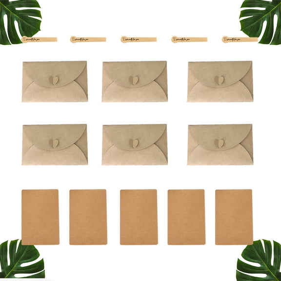 EXHUMKY 1Set Brown Kraft Paper Envelope Vintage and Handmade Biodegradable for Storage Use