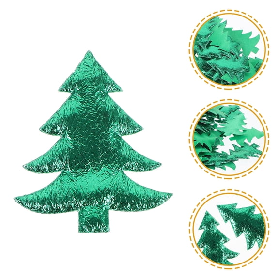 EXHUMKY 100pcs Mini Green Tinsel Trees Non-Woven Fabric for Bouquets Ornaments Holiday Decorations