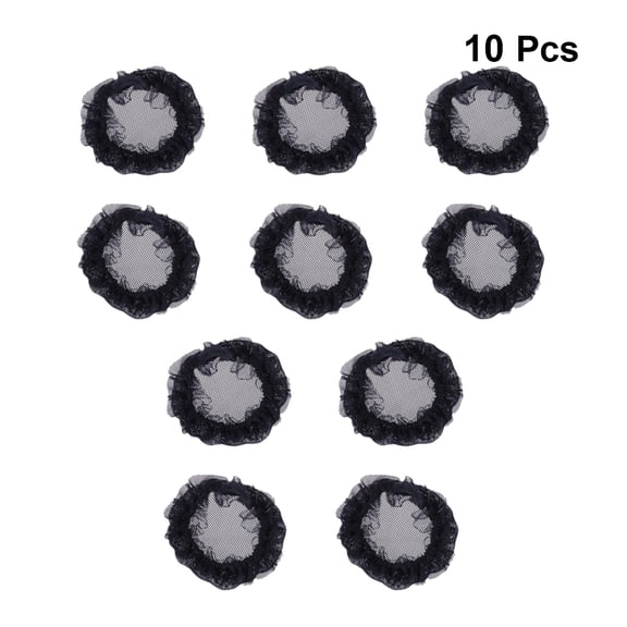 EXHUMKY 10Pack Hair Bun Cover for Women Hair Protection Black