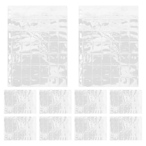 EXHUMKY 10Pcs Coin Collection Binder Inserts Transparent Sleeves with 42 Slots for Collectors