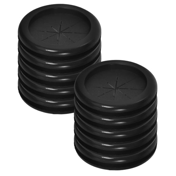 EXHUMKY 10Pcs Black Rubber Cord Grommet Double Sided Cable Hole Cover for Desktop and Wall Use