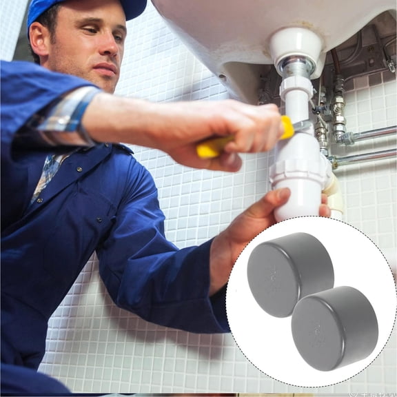 EXHUMKY 10Pcs Grey PVC Pipe End Cap Plugs for Durability in Water Pipes