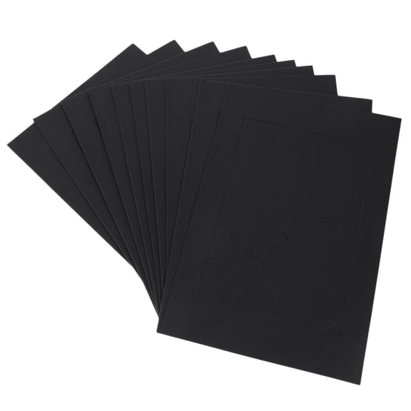 EXHUMKY 10Pcs DIY Paper Picture Frames Black Decorative Photo Display Holder