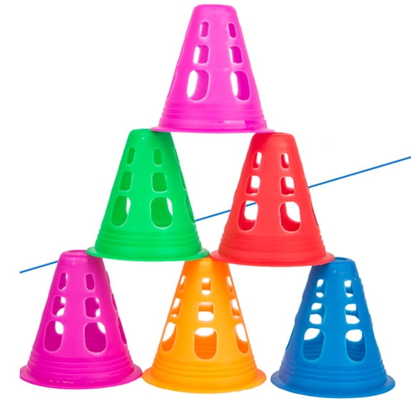 EXHUMKY 10Pcs Assorted Color Plastic Cones for Roller Skating Training and Physical Sports